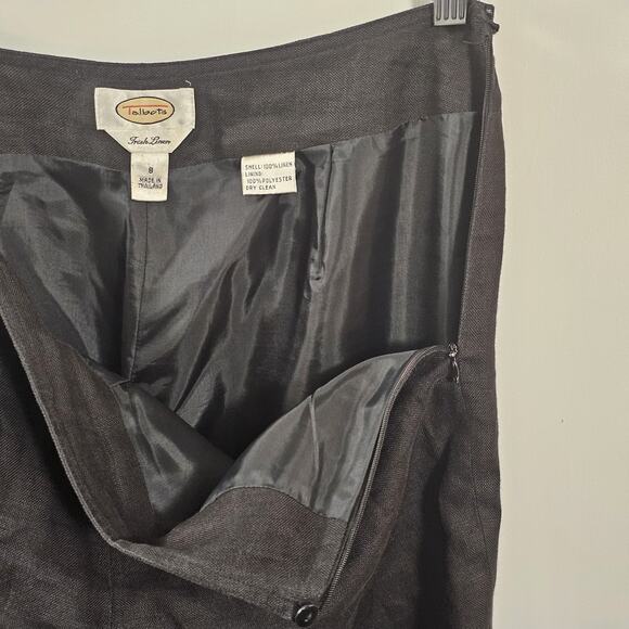 Talbots Signature Black Irish Linen High Rise Wide Leg Pants Size 8 Minimalist - Picture 4 of 6